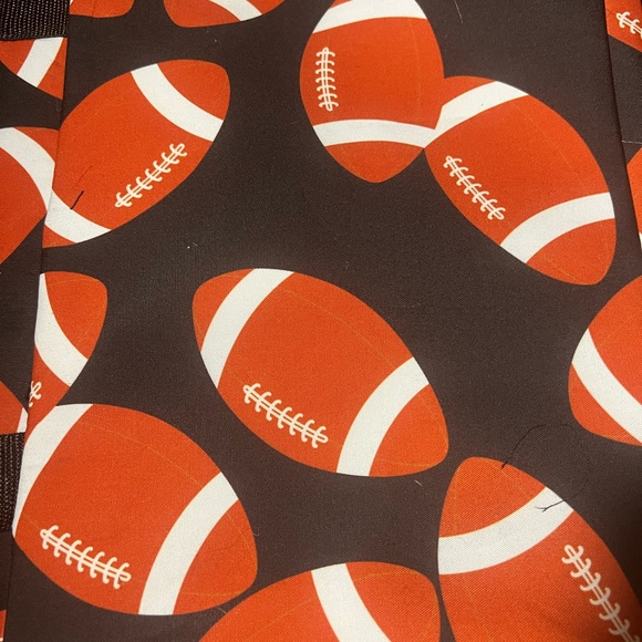Lot of Football bag, blanket, bucket bag, crossbody, and cosmetic bag - Picture 1 of 7